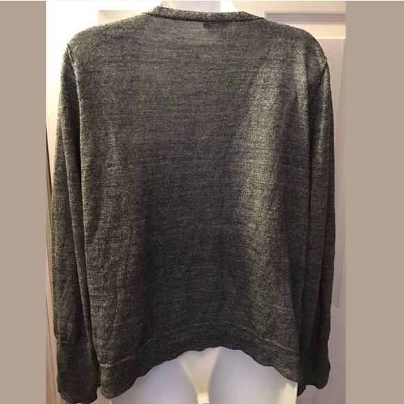 J. CREW Moto Zipper Cardigan Sweater blue wool linen lightweight knit layering - Picture 6 of 8